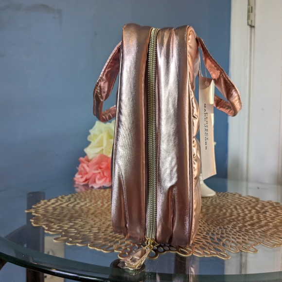 NEW Marc Jacobs Perfect Metallic Pink Soft Structured Organizer Travel Bag Case - Picture 4 of 9